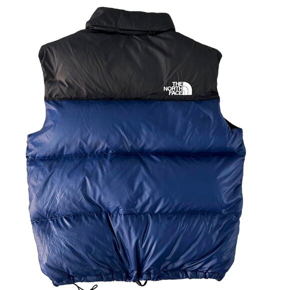 Vintage The North Face 700 Nuptse Down Puffer Vest Blue Black Y2K Streetwear LG - Picture 13 of 16